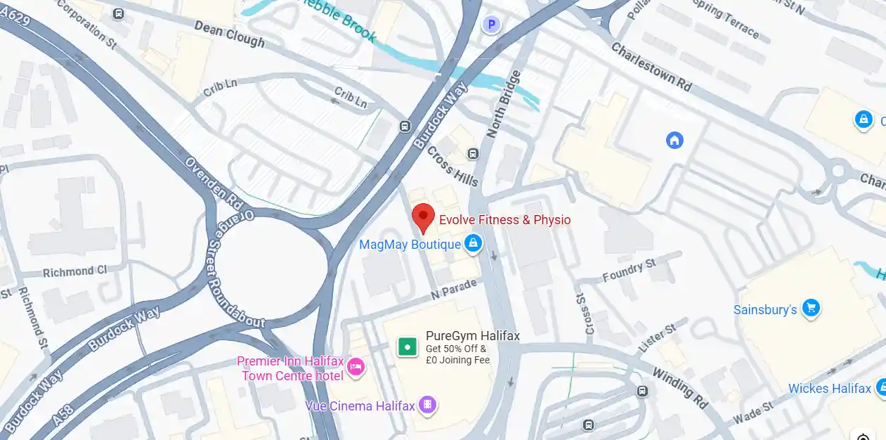 Map preview of Evolve Fitness & Physio, Halifax