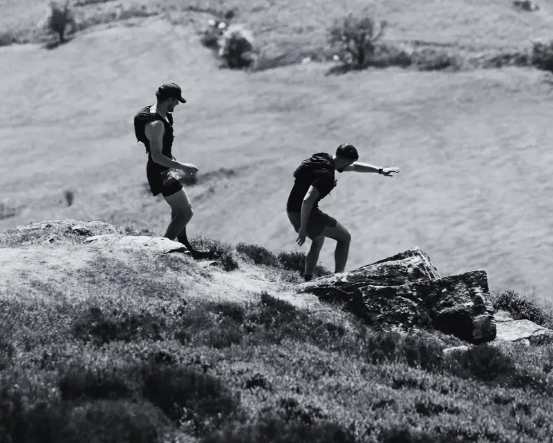 Runner training early in the city before work