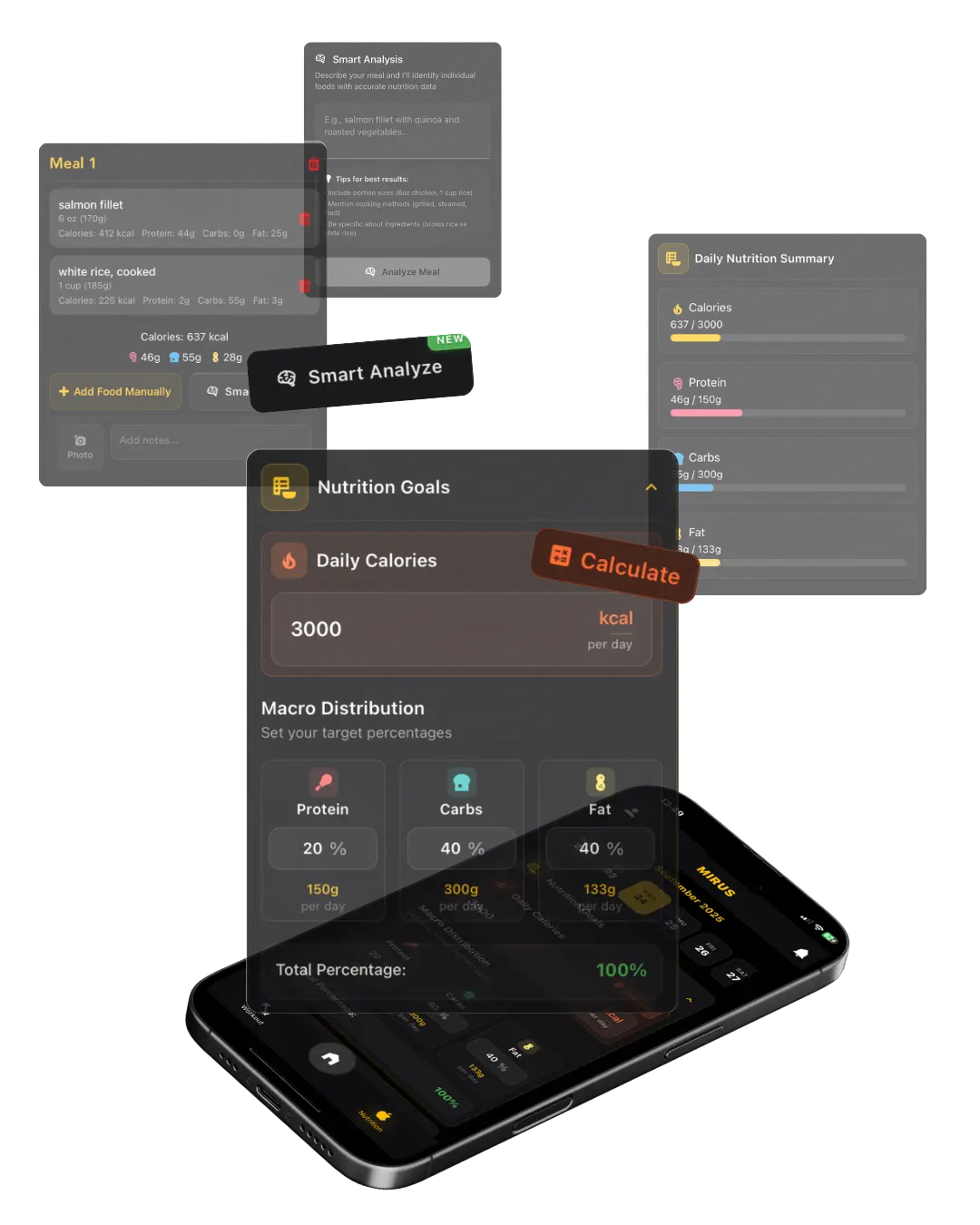 MIRUS smart nutrition screen